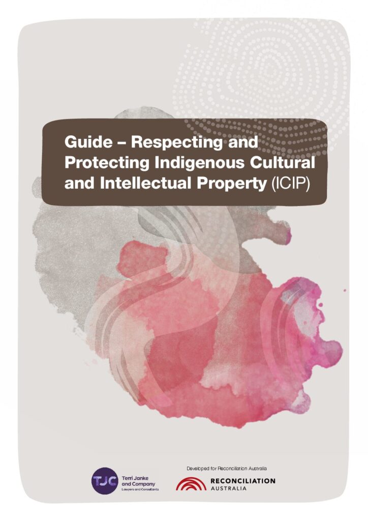 Screenshot of the front page of a document titled 'Guide - Respecting and Protecting Indigenous Cultural and Intellectual Property'