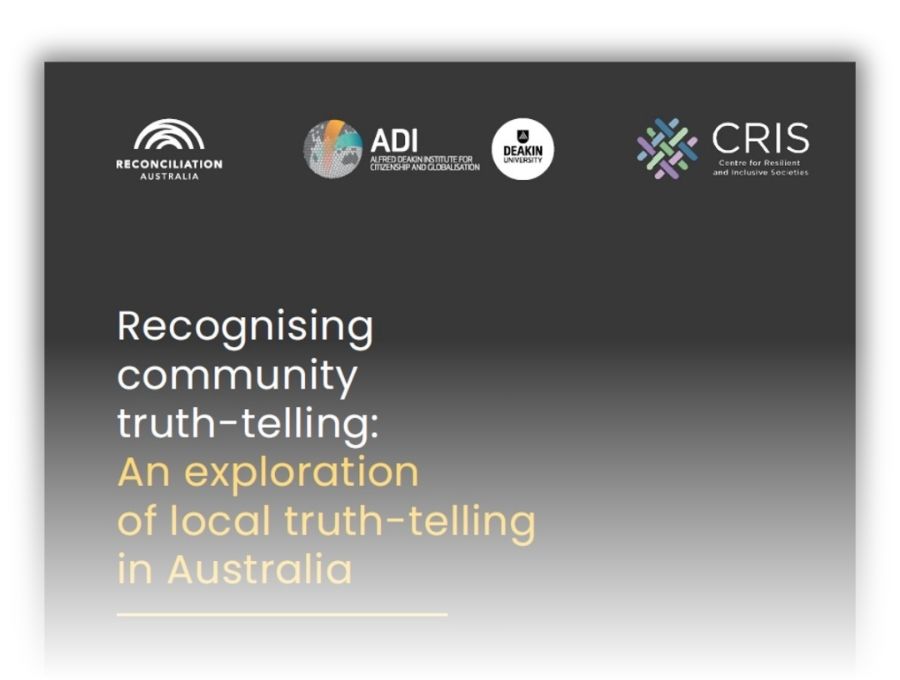 The top half of the first page of a document titled 'Recognising community truth-telling: An exploration of local truth-telling in Australia'