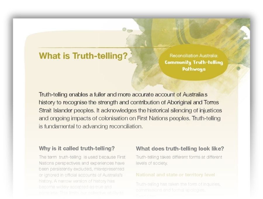 The top half a document titled 'What is Truth-telling?'