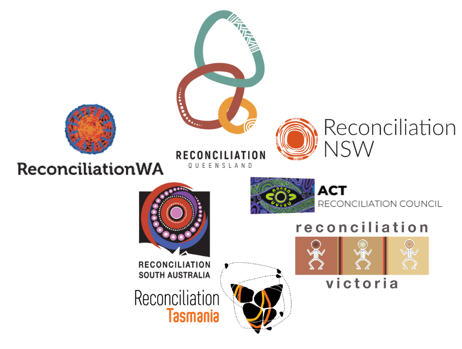Composite of the various state- and territory-based reconciliation bodies' logos.