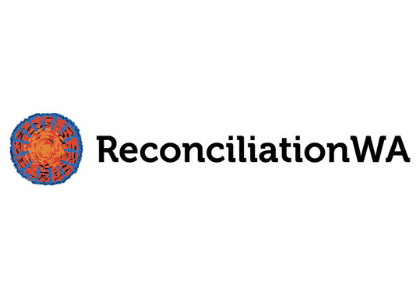 Reconciliation WA logo - a blue-and-orange circular Aboriginal design.